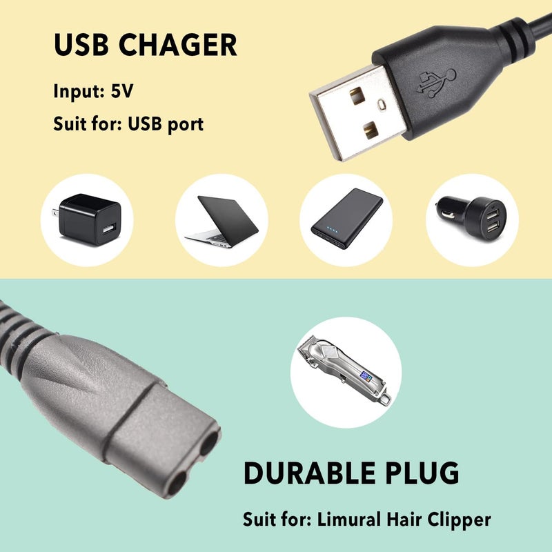 BOEEA Charger Compatible with Limural Hair Clippers for Men,Hair Clippers Charger Cord Replacement fits Limural Hair Clipper, Power Cord Supply Adapter - Image 5